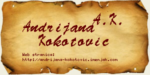 Andrijana Kokotović vizit kartica